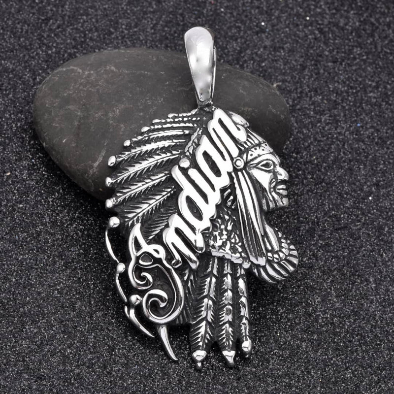 Sanity Jewelry Necklace Indian Pendant LG - Silver - Necklace (695)
