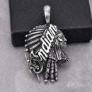 Sanity Jewelry Necklace Indian Pendant LG - Silver - Necklace (695)