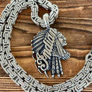 Sanity Jewelry Necklace Indian Pendant LG - Silver - Necklace (695)