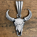Sanity Jewelry Necklace Longhorn Skull  - Polished - Pendant - Necklace (866)