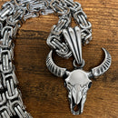Sanity Jewelry Necklace Longhorn Skull  - Polished - Pendant - Necklace (866)