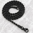Sanity Jewelry Necklace - Men & Women's "Classic Rope Chain" Necklace - Black 2mm, 4mm, 6mm - 16-30 inch length!
