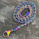 Sanity Jewelry Necklace - Men & Women's "Classic Rope Chain" Necklace - Rainbow 2mm, 4mm - 16-30 inch length!