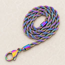 Sanity Jewelry Necklace - Men & Women's "Classic Rope Chain" Necklace - Rainbow 2mm, 4mm - 16-30 inch length!