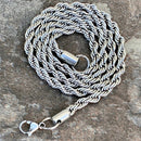 Sanity Jewelry Necklace - Men & Women's "Classic Rope Chain" Necklace - Silver 2mm, 3mm, 4mm, 5mm, 6mm - 16-30 inch length!