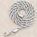 Sanity Jewelry Necklace - Men & Women's "Classic Rope Chain" Necklace - Silver 2mm, 3mm, 4mm, 5mm, 6mm - 16-30 inch length!