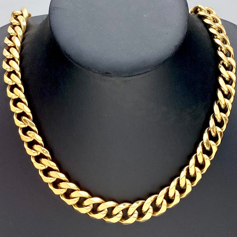 SANITY JEWELRY® Necklace - Men & Women's Necklace Cuban - 1/2" Classic - Gold Havana - CN213