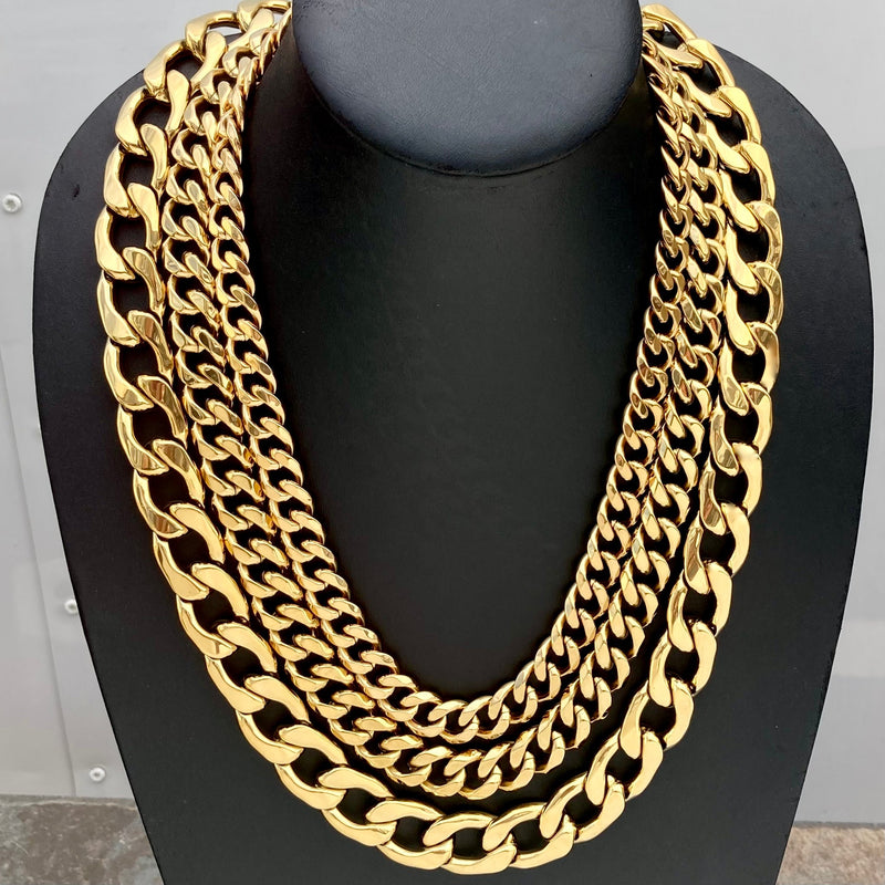 SANITY JEWELRY® Necklace Necklace Cuban - 3/8" Custom - Gold Havana - CN305
