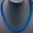 SANITY JEWELRY® Necklace Necklace Cuban - 3/8" Custom - Matte Blue Havana - CN304