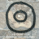 SANITY JEWELRY® Necklace Necklace - Diamond Cut Cuban Link - Black - 3/8" Wide - CN07