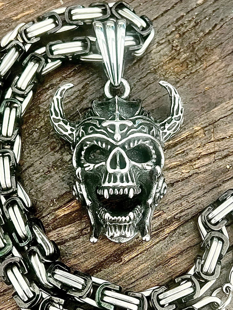 SANITY JEWELRY® Necklace Pendant Only Bone Crusher - Valhalla Viking Skull Pendant - Necklace (841)