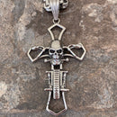 Sanity Jewelry Necklace Pendant Only Cross - Old School Skull Pendant - Necklace (856)
