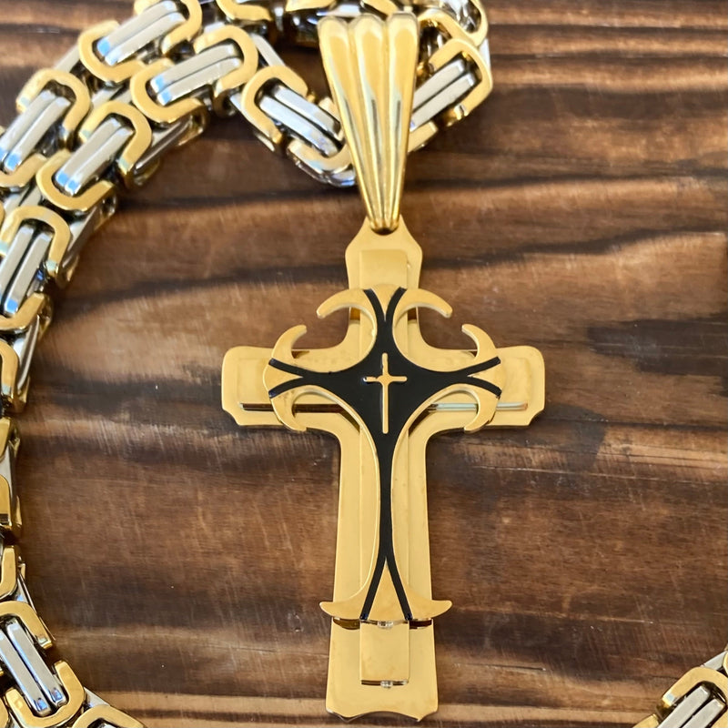 Sanity Jewelry Necklace Pendant Only Cross - Risen Cross Gold Pendant - Necklace - 832