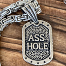 Sanity Jewelry Necklace Pendant Only Dog Tag - Asshole - Pendant - Necklace (479)