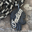 Sanity Jewelry Necklace Pendant Only Indian Pendant Large - Black & Silver - Necklace (850)