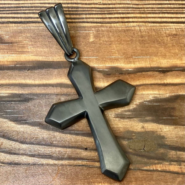 Sanity Jewelry Necklace Pendant Only "Sanity's Combo" - Cross - Charcoal Shiny Cross Pendant - Necklace (484)