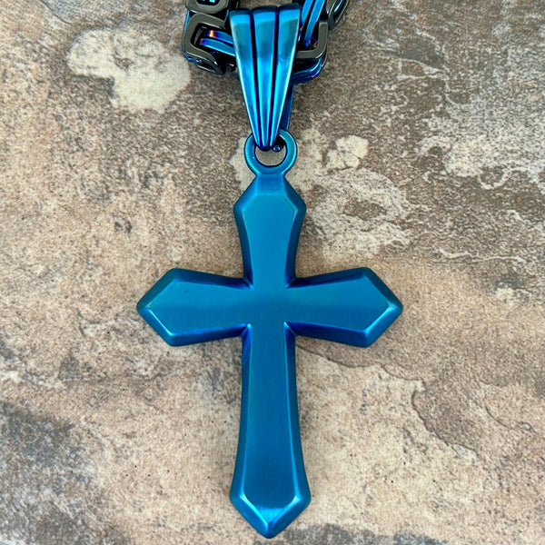 Sanity Jewelry Necklace Pendant Only Sanity's Favorite Cross - Blue - Pendant - Necklace (818)