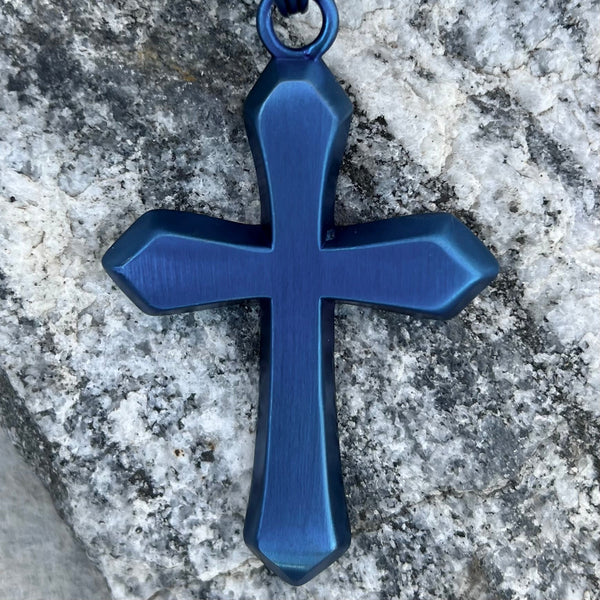 SANITY JEWELRY® Necklace Pendant Only Sanity's Favorite Cross Large - Blue - Pendant - Necklace - 818C