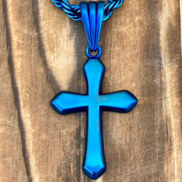 Sanity Jewelry Necklace Pendant Only Sanity's Favorite Cross Small - Blue - Pendant - Necklace - 860C