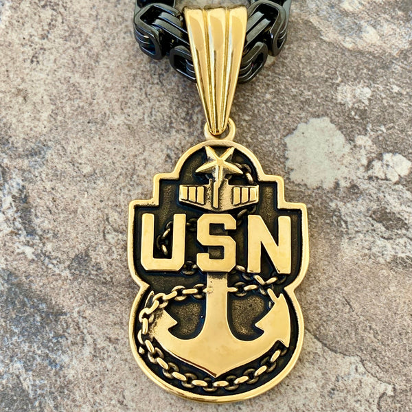 Sanity Jewelry Necklace Pendant Only US Navy 1 Star - Gold - Pendant - Necklace (864)