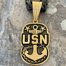 Sanity Jewelry Necklace Pendant Only US Navy 2 Star - Gold - Pendant - Necklace (865)