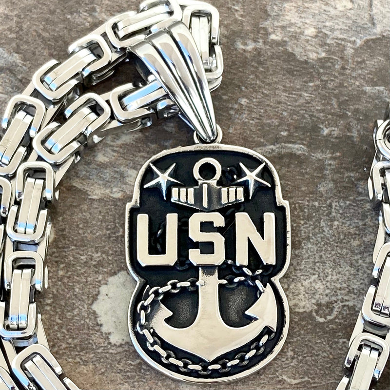 Sanity Jewelry Necklace Pendant Only US Navy 2 Star - Polished - Pendant - Necklace (862)