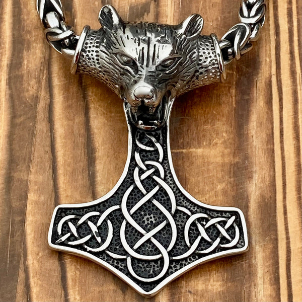 Sanity Jewelry Necklace Pendant Only Viking Hammer Pendant - Large Bear - Necklace (242)