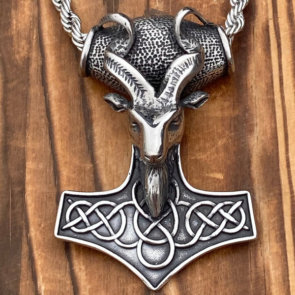 Sanity Jewelry Necklace Pendant Only Viking Hammer Pendant - Large Goat - Necklace - (243)