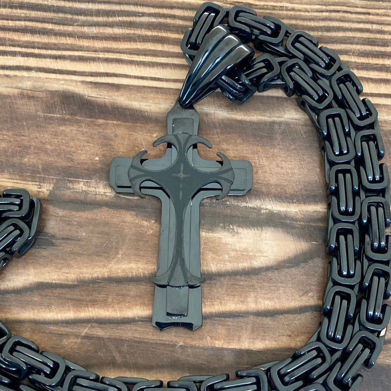 Sanity Jewelry Necklace "Sanity's Combo" - Cross - Risen Cross Black Pendant - Necklace (819)