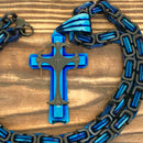 Sanity Jewelry Necklace "Sanity's Combo" - Cross - Risen Cross Blue & Black Pendant - Necklace (821)
