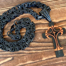 Sanity Jewelry Necklace "Sanity's Combo" - Cross - Risen Cross Orange & Black Pendant - Necklace (828)