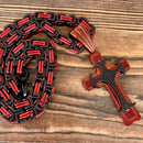 Sanity Jewelry Necklace "Sanity's Combo" - Cross - Risen Cross Red & Black Pendant - Necklace (827)