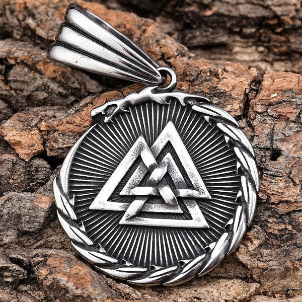 Sanity Jewelry Necklace "Sanity's Combo" - Viking - Valknut Round Pendant - Necklace (797)