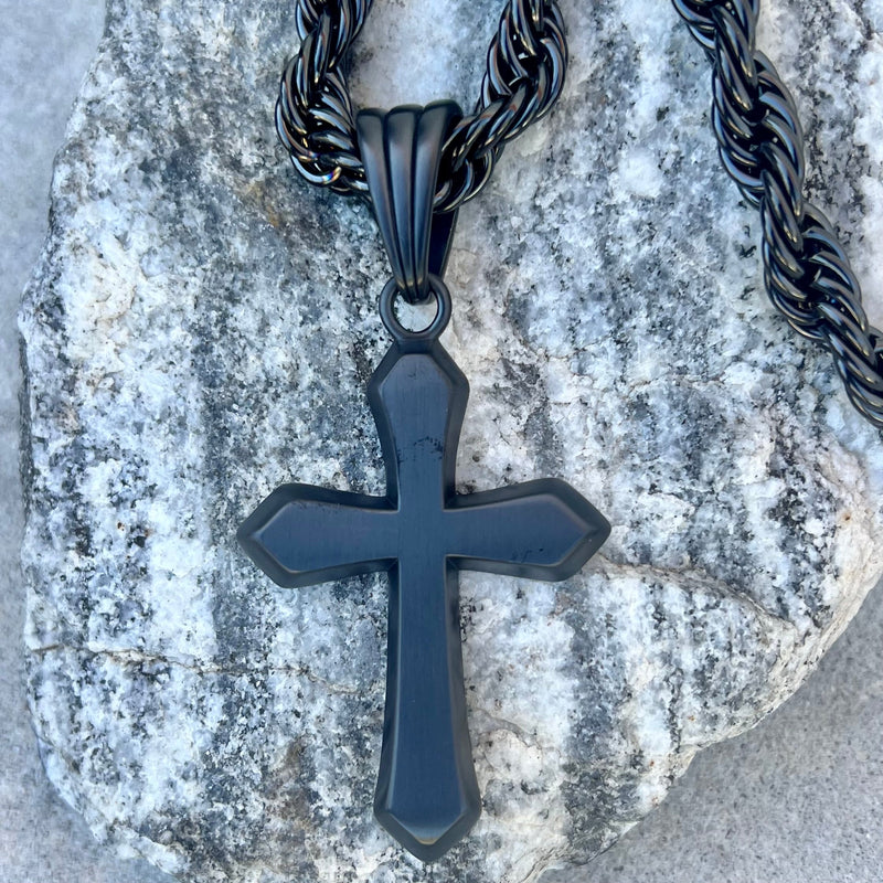 SANITY JEWELRY® Necklace Sanity's Favorite Cross Large - Black - Pendant - Necklace - 787C