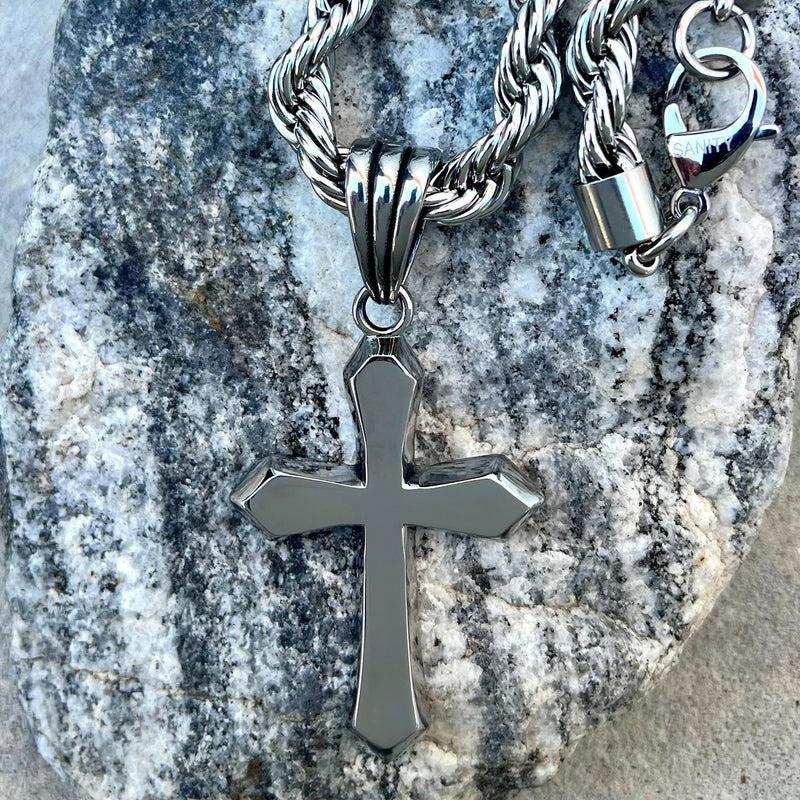 SANITY JEWELRY® Necklace Sanity's Favorite Cross Large - Silver - Pendant - Necklace - 706C