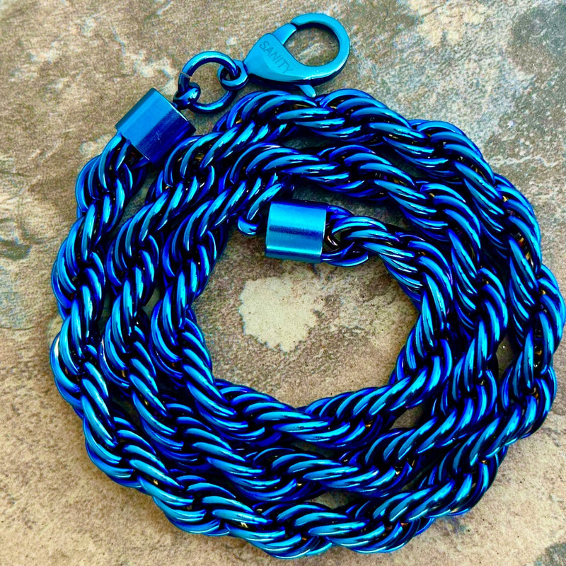 SANITY JEWELRY® Necklace Sanity's Thick Rope Chain - Blue - 10MM - TR01