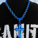 SANITY JEWELRY® Necklace Save 50% - Sanity's Favorite Cross Large - Blue - Pendant - Necklace - 818C