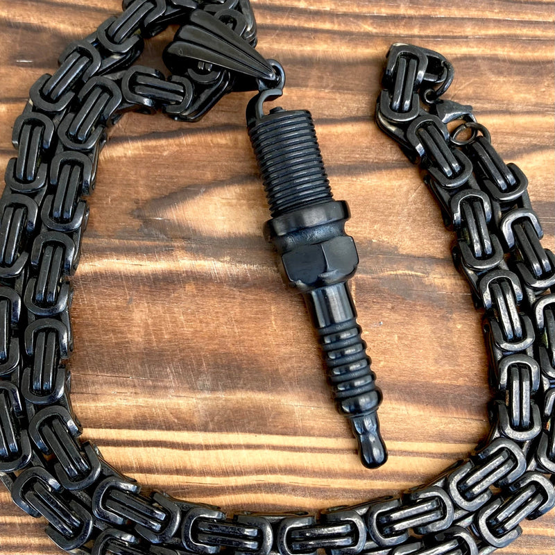 Sanity Jewelry Necklace Spark Plug - Black -  Pendant & Necklace - PEN315