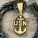 Sanity Jewelry Necklace US Navy 1 Star - Gold - Pendant - Necklace (864)