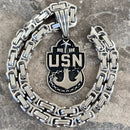Sanity Jewelry Necklace US Navy 1 Star - Polished - Pendant - Necklace (861)