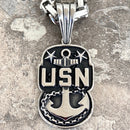 Sanity Jewelry Necklace US Navy 2 Star - Polished - Pendant - Necklace (862)