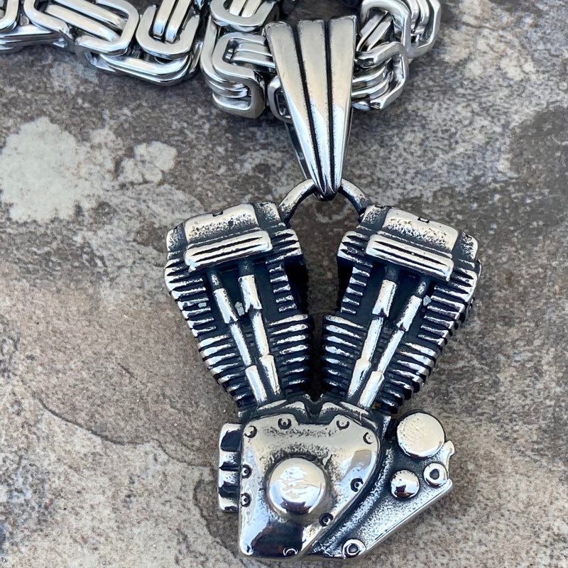 Sanity Jewelry Necklace V-Twin Motor Pendant - Large - Necklace 854