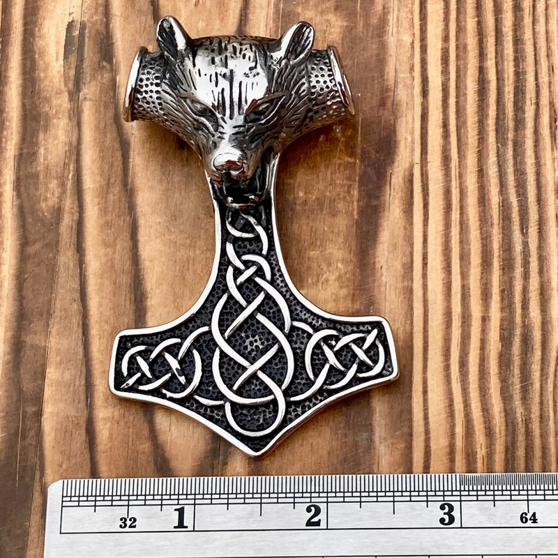 Sanity Jewelry Necklace Viking Hammer Pendant - Large Bear - Necklace (242)