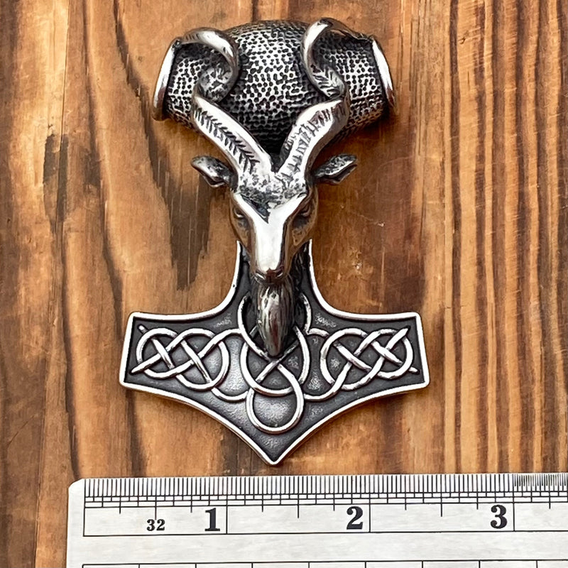 Sanity Jewelry Necklace Viking Hammer Pendant - Large Goat - Necklace - (243)