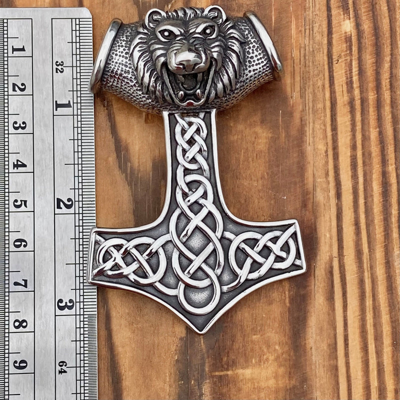 Sanity Jewelry Necklace Viking Hammer Pendant - Large Lion - Necklace (240)