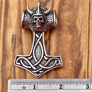 Sanity Jewelry Necklace Viking Hammer Pendant - Large Viking Skull  - Necklace (241)