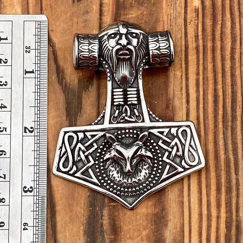 Sanity Jewelry Necklace Viking Hammer Pendant - Large Viking Warrior - Necklace - (244)