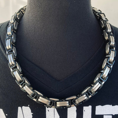 SANITY JEWELRY® Necklace, Wallet Chain Bundle Necklace & Wallet Chain Combo - Silver/Black - Daytona Road King - 3/4"