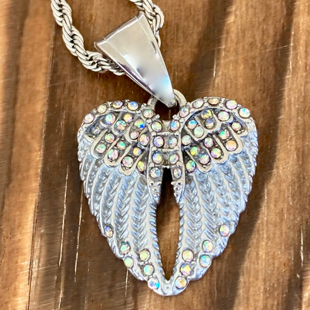 Sterling Silver Angel Wings Necklace | Silver Willow Jewellery