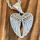 Sanity Jewelry Pendant 2mm 16” Rope Necklace Angel Wing Heart Mini - Pendant - Rope Necklace - Rainbow Stone - SK2539C